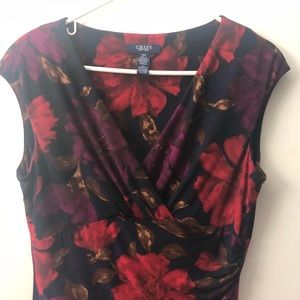 CHAPS floral print wrap style dress